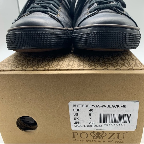 Po-Zu Butterfly vegan leather black sneakers - Picture 7 of 7